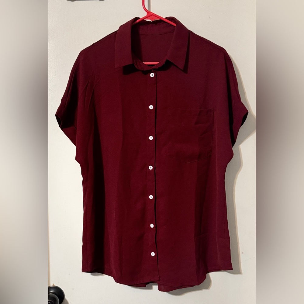 Burgundy Short Sleeve Shirt NWOT